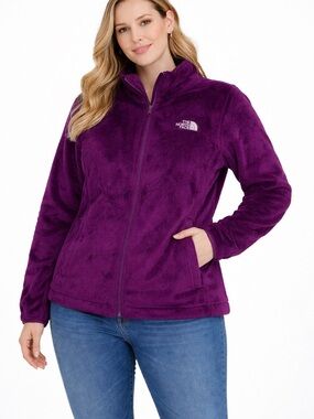 The North Face Women's Purple Plush Full-Zip Teddy Jacket